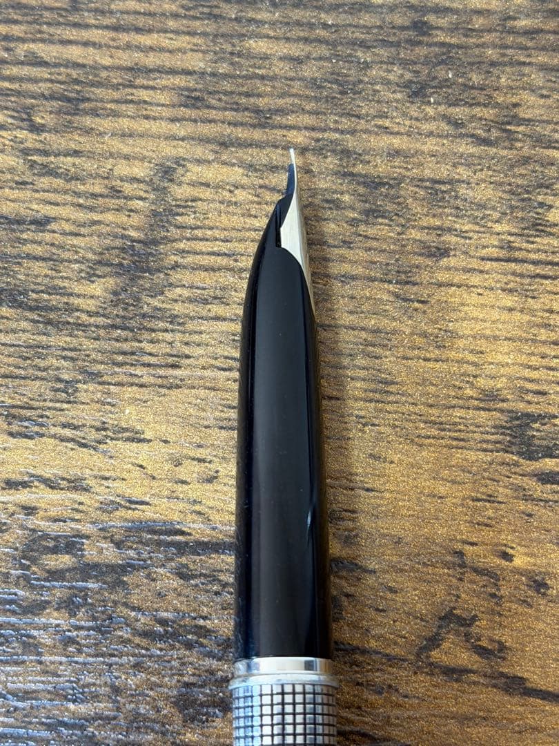 1975年製　18金　白金　全蝕刻　スターリングシルバー　パイロット　万年筆　F