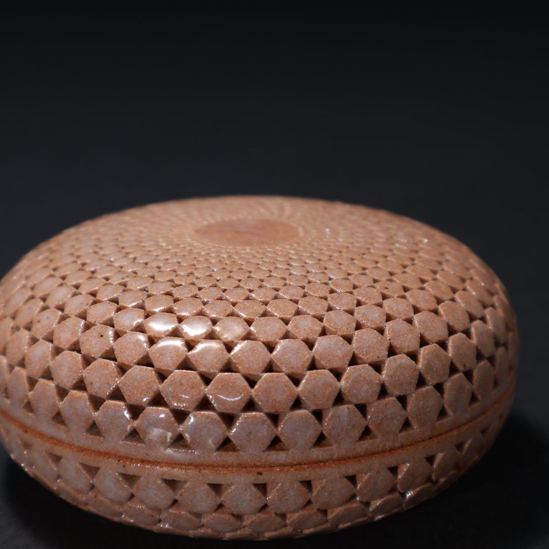 萩焼本郷窯　萬亀香合　廣澤洋海　共箱　R1485ダN