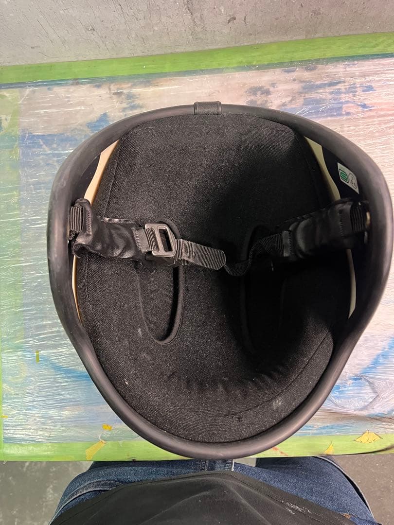 ジェットヘルメットスキャロップ柄ラメラメカスタムペイント　アメリカンハーレー