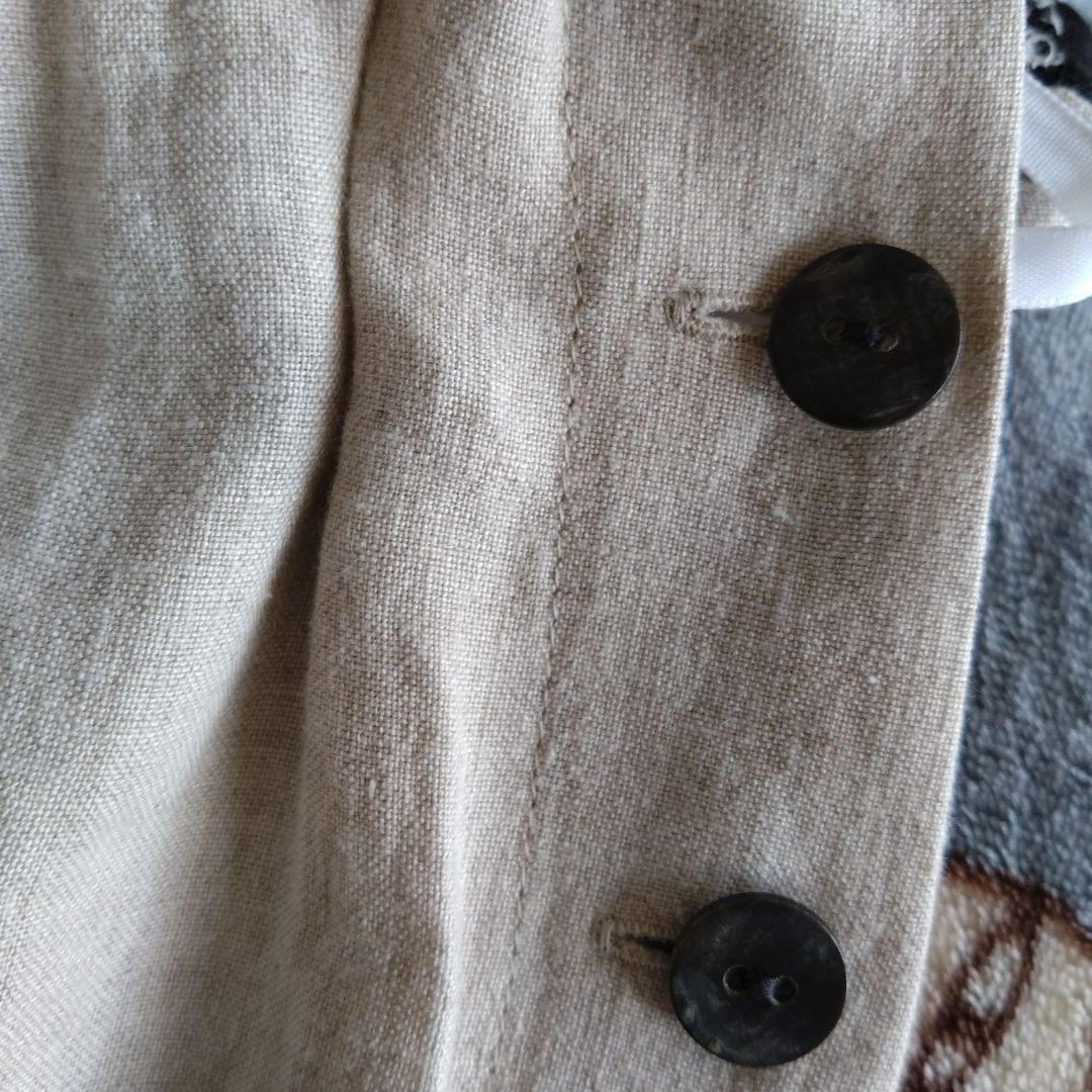 【美品】エムアンドキョウコ　麻100％　ガウチョパンツ ベージュ　2