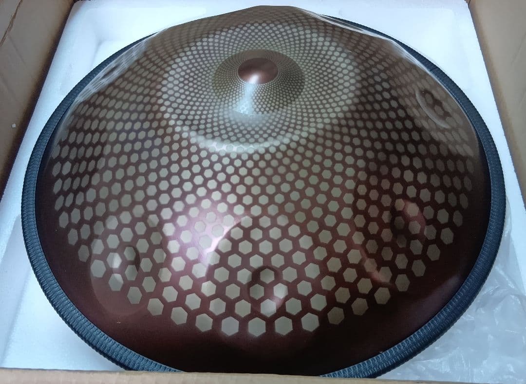 ハンドパン　小ぶりの46センチ　A＝440Hz　Gマイナー　銅色にグラデーション