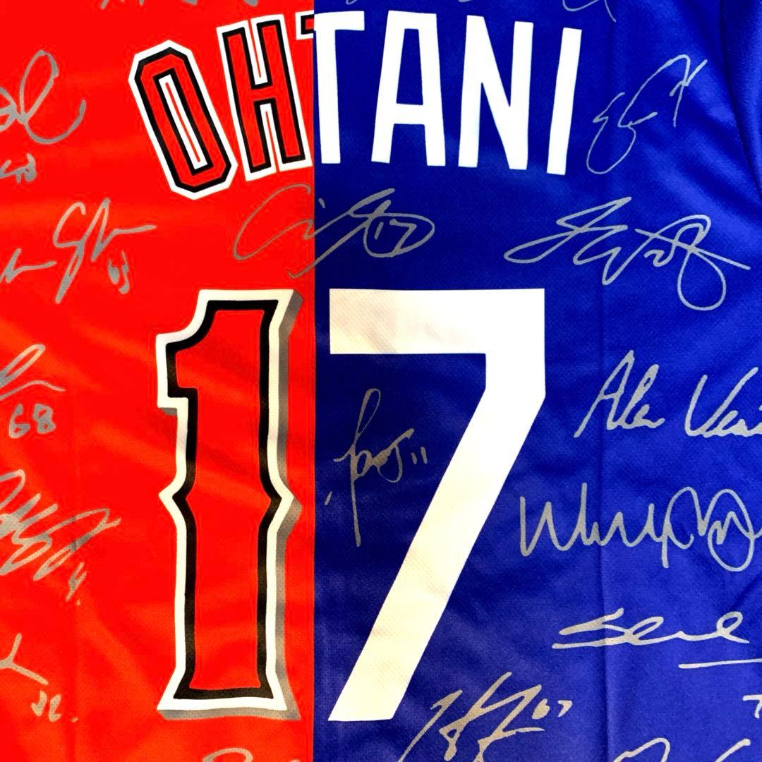 大谷翔平　エンゼルスドジャース　フルメンバーサイン付ミックスユニフォーム　非売品