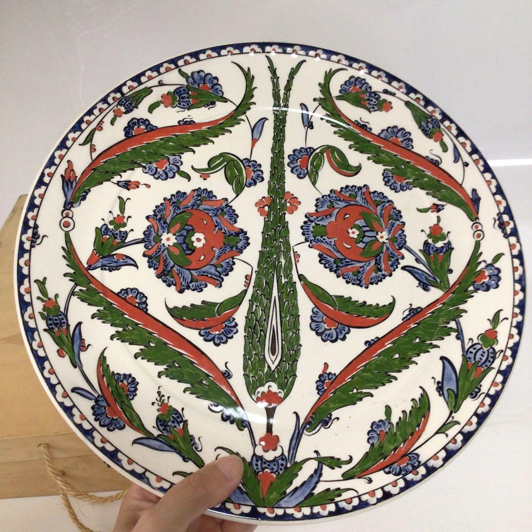 sun motoyama 大皿　花柄陶器皿 木箱付き