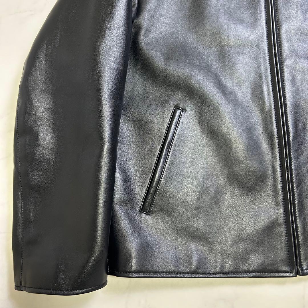 【美品】25AW ユナイテッドアローズ シープレザー ジップ ブルゾン 黒 XL