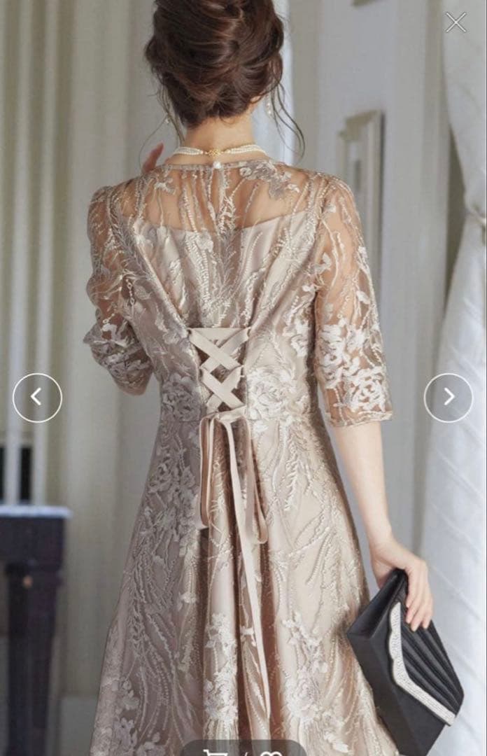 niana パーティドレス　お呼ばれドレス　ベロアリボンセット