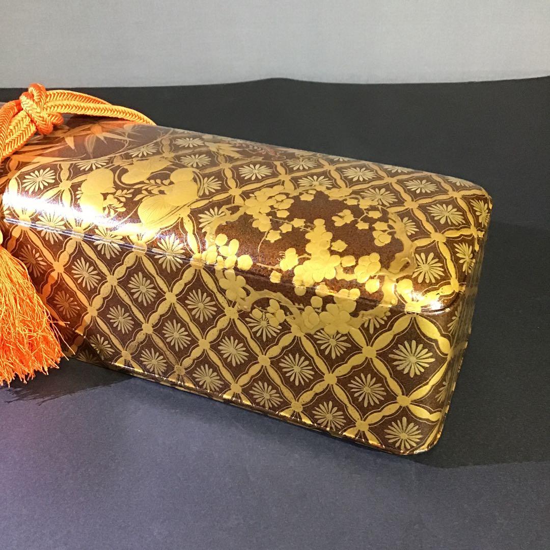 金蒔絵　松竹梅　文庫　江戸時代. Z3