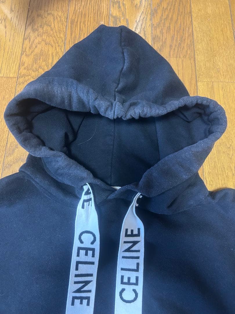 CELINE ブラック パーカー フード付き