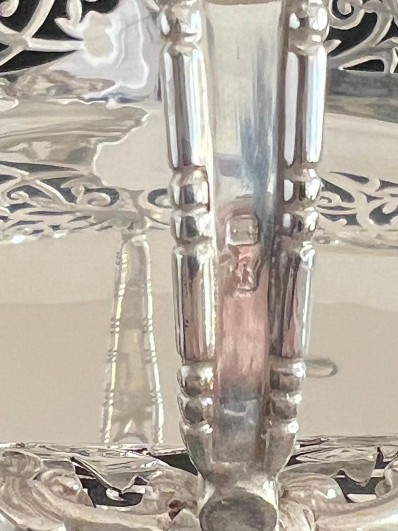 アンティーク純銀製　1908年　バスケット　イギリス　バーミンガム