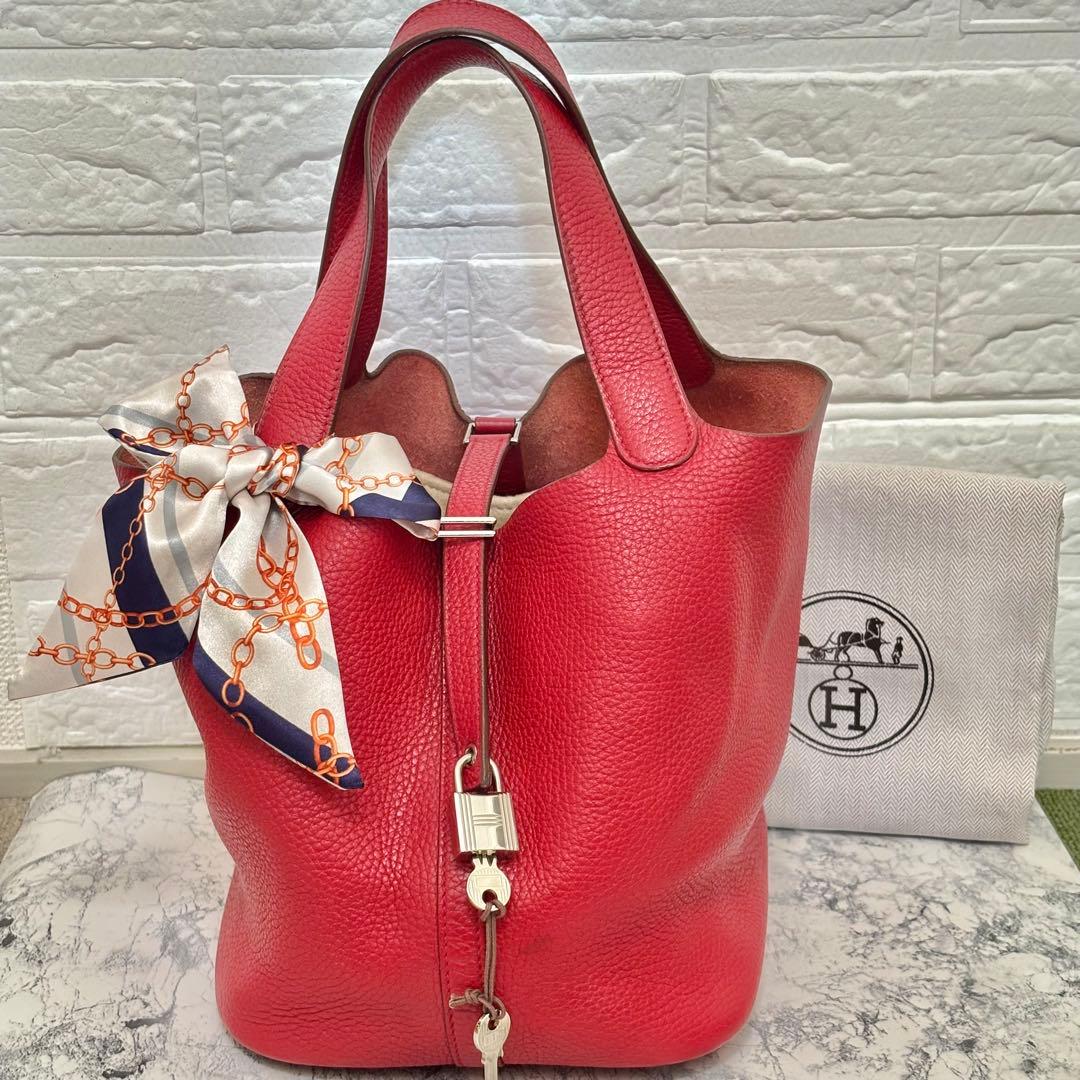 美品 HERMES エルメス ピコタン ロック MM シルバー X刻印