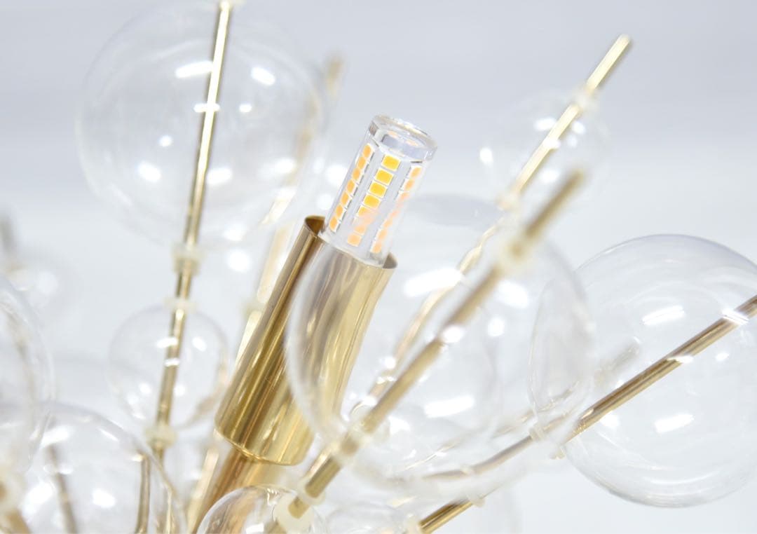 バブルシャンデリア ゴールド 6灯