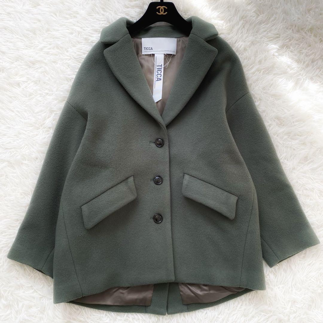 ティッカ　シングルコート　テントコート　グリーン　ゆったり✨