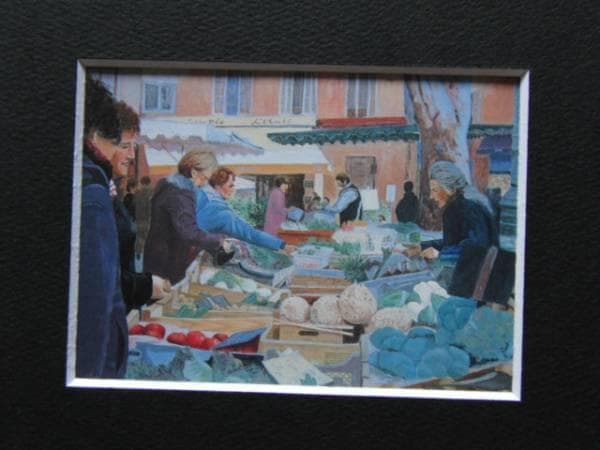 三鞍エミリー、朝市、希少な画集より、新品高級額・額装付