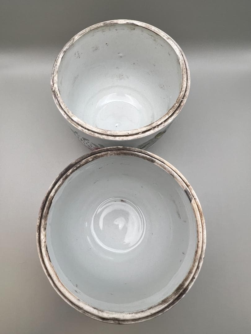 【海】粉彩茶壺　花鳥文　時代　骨董品 時代品 中国美術