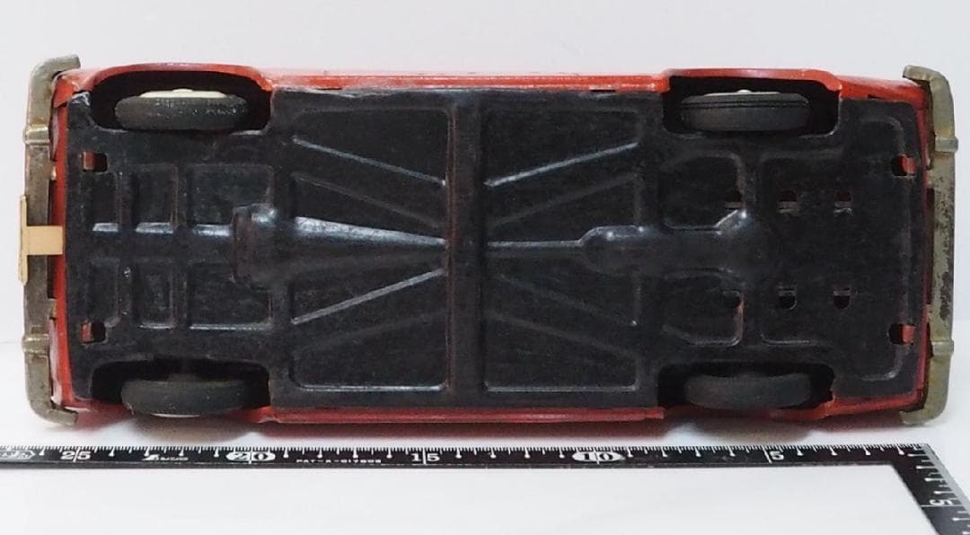 増田屋【ダットサン サニー 1000 リペイント橙】当時物ブリキ製ミニカー 箱無