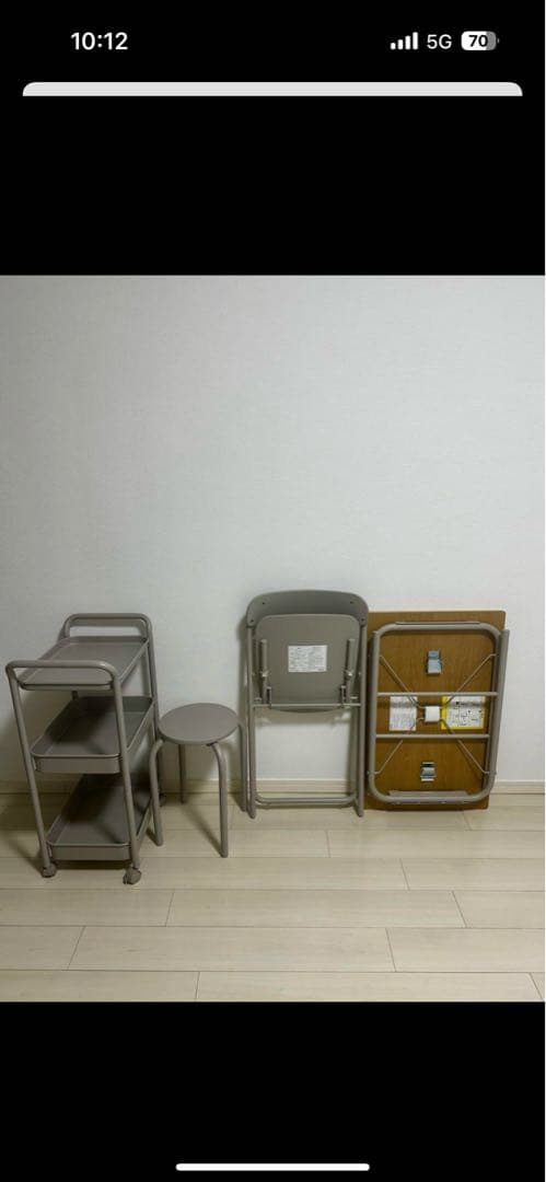 【Takamy】スチールパイプ家具4点セット