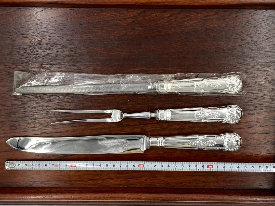 Mappin & Webb サービングナイフ＆フォーク、シャープナーセット