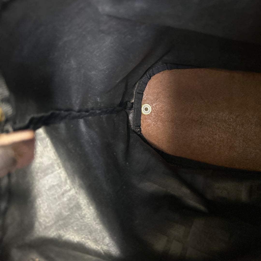 FENDI ズッカ　ロゴ　ハンドバッグ　FF ナイロン　レザー　ブラウン