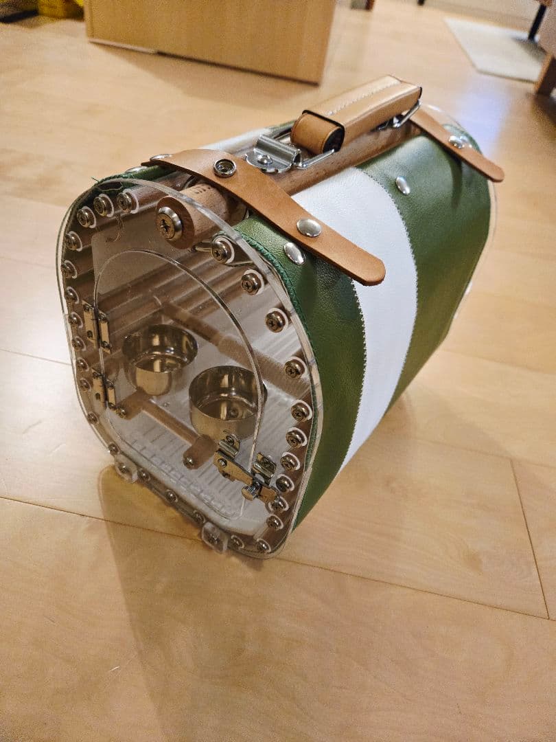 LITTLE BUDDY クリア小型インコ用 ケージ キャリー グリーン