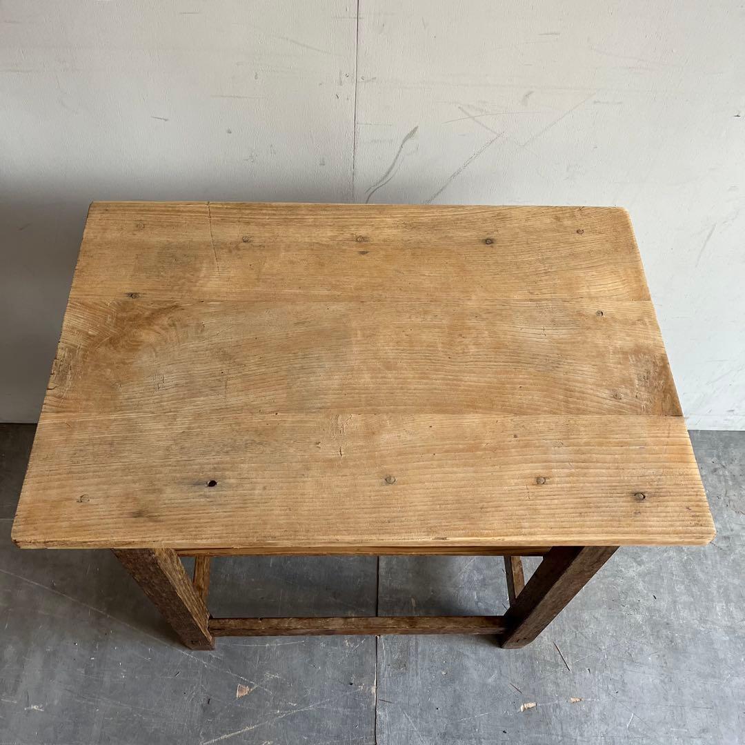 アンティーク 無垢材 サイドテーブル 飾り棚 棚 作業台 レトロ