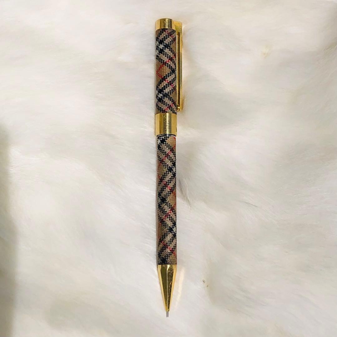 バーバリー ノバチェック シャープペンシル シャーペン ゴールド 激レア！