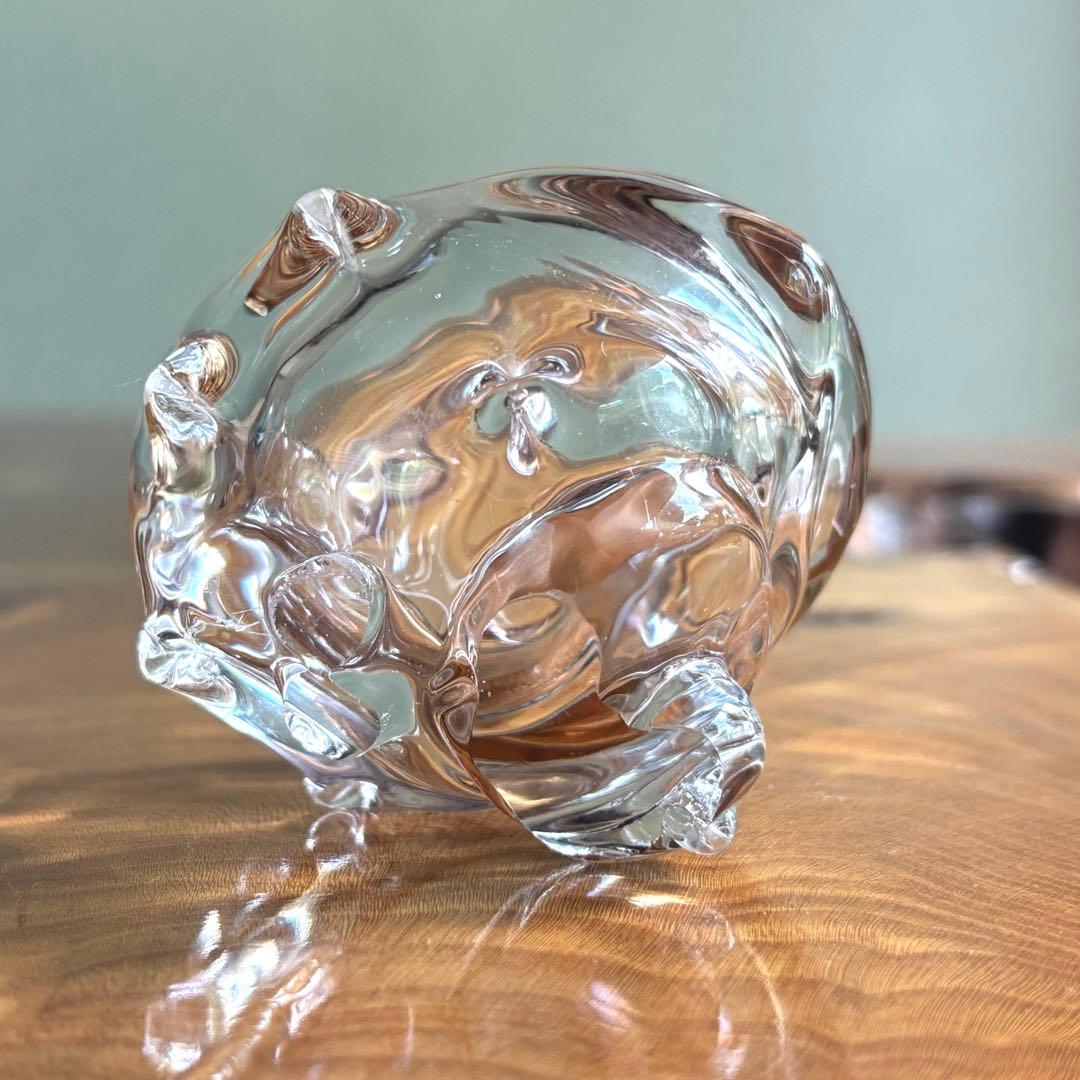 義山 水崎長寿 硝子栄螺 蓋置 茶道具 共箱 ガラス サザエ