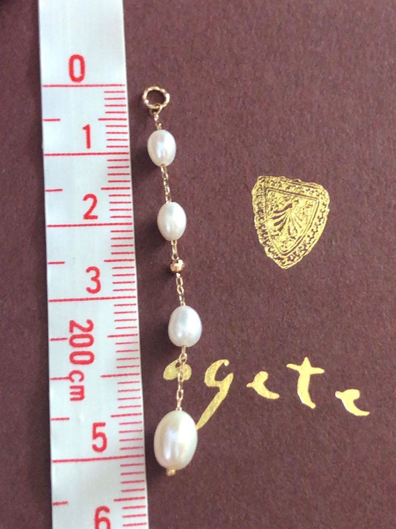 新品未使用☆agete SV真珠 ネックレスと K10ピアスチャームセット　箱付