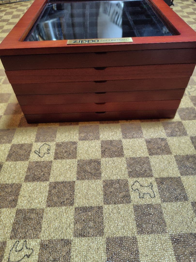 ZIPPOコレクションケース 木箱6段120個収納ケース中古品