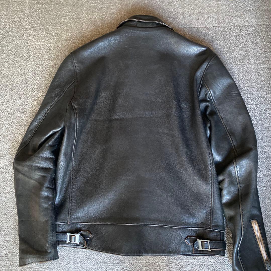Addict Clothes レザーシングルライダースジャケット、サイズ40
