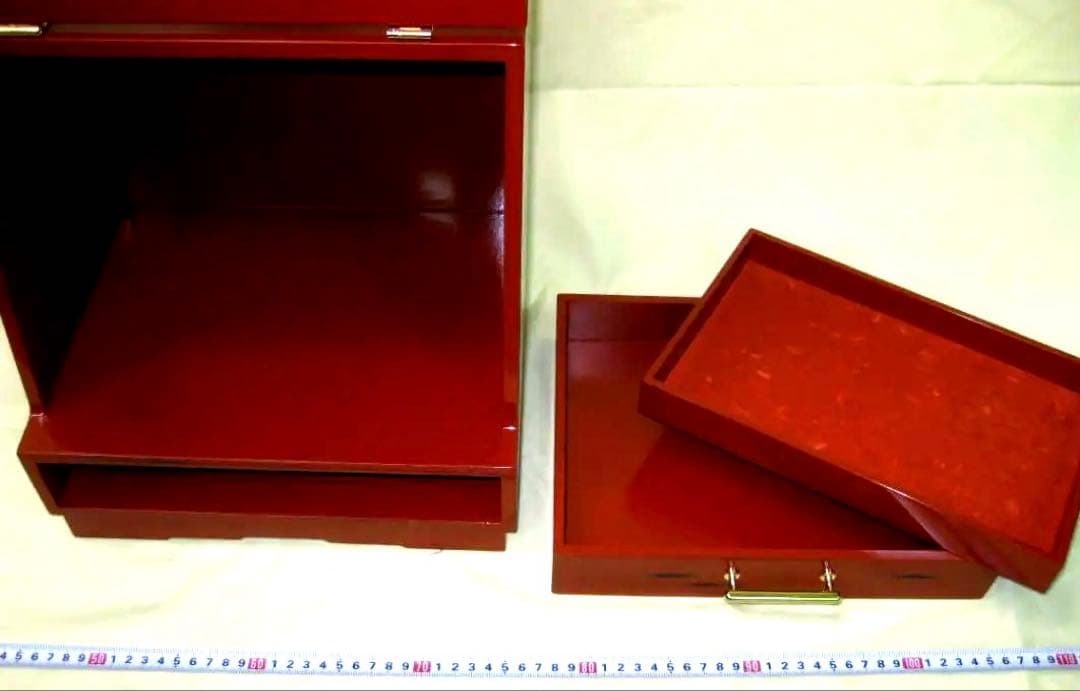 根来塗 メイクボックス 大 鏡台 　紀州塗り　コスメボックス