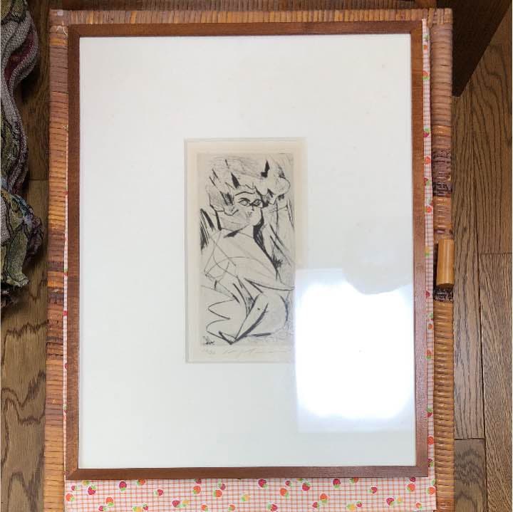 絵画 池田満寿夫 座る娘