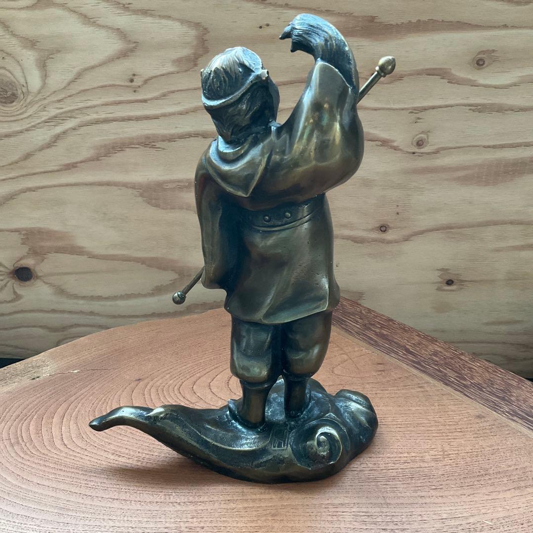 孫悟空　銅像　置物　孫悟空　縁起物　1.88kg 村田宏 作　共箱あり