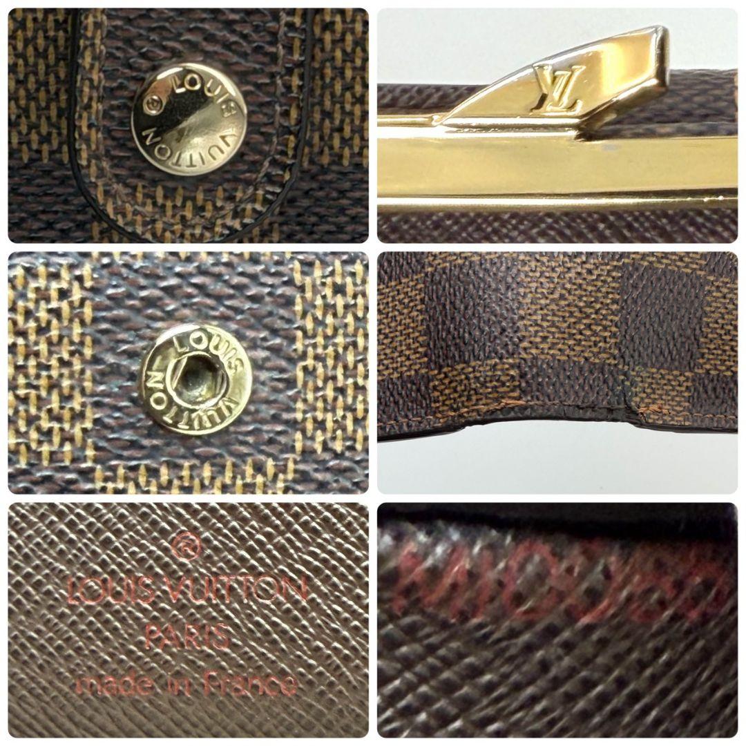 良品. ルイヴィトン ダミエ エベヌ ポルトモネ ビエ ヴィエノワ 財布 がま口