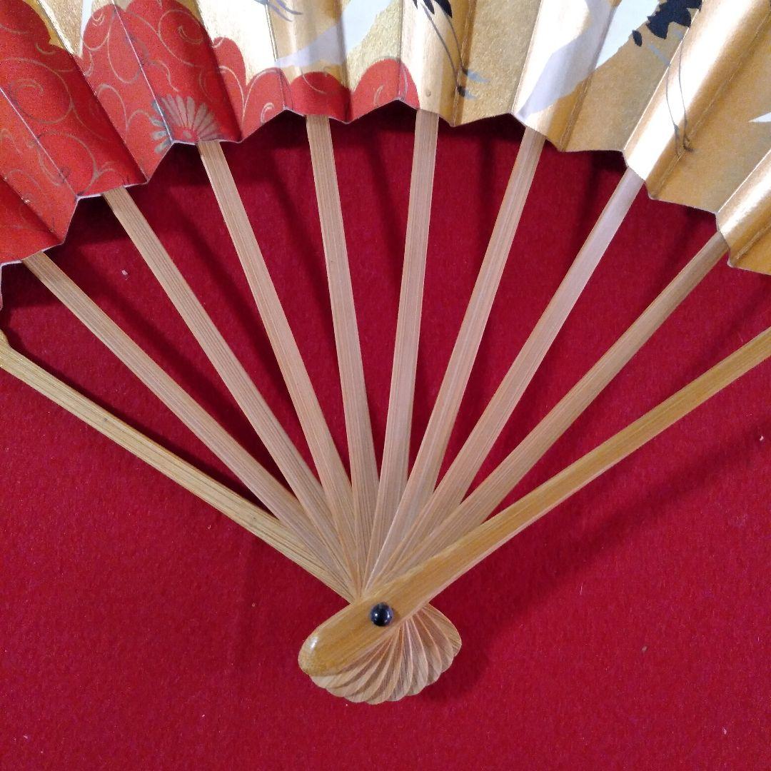 京都十松屋福井扇鋪製　鶴図柄御舞扇