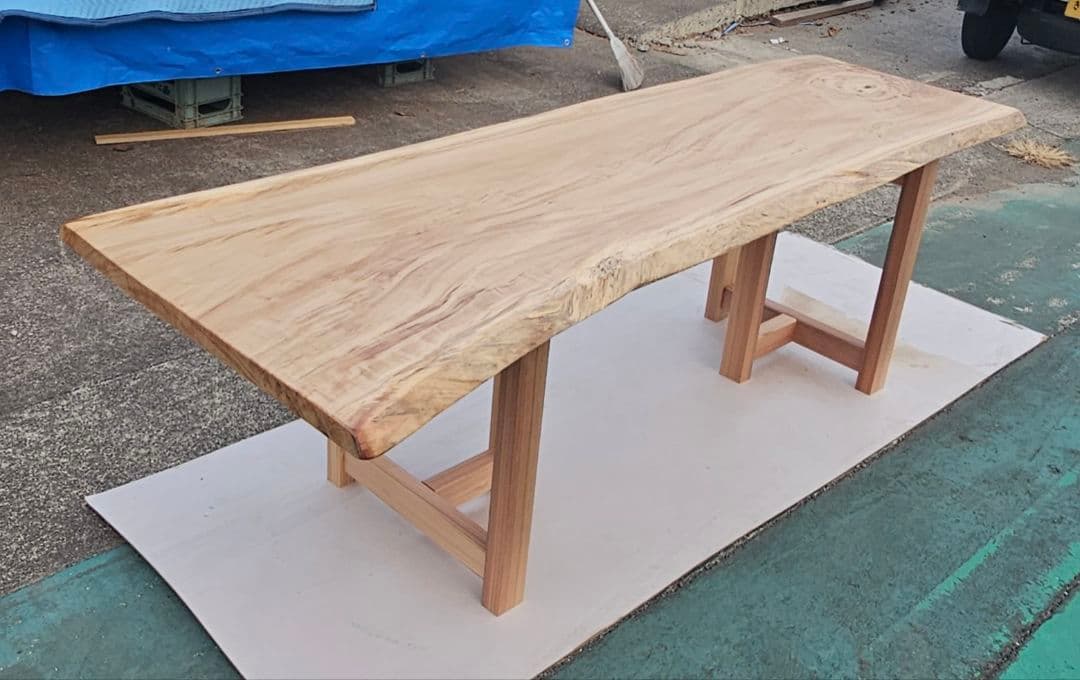 柳　一枚板　ダイニング　テーブル　特大　リビング　ローテーブル