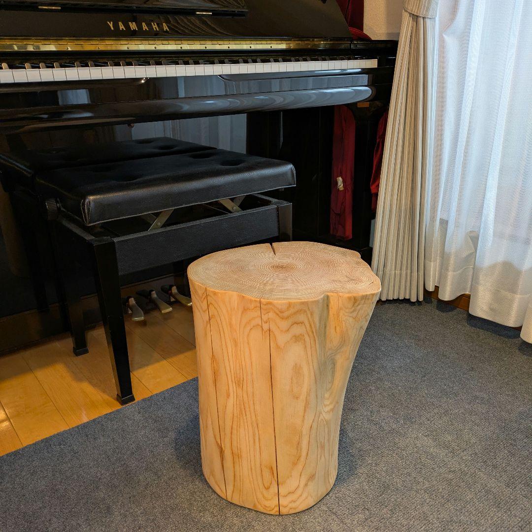檜　切り株　丸太　椅子　スツール　 高さ約42.5cm