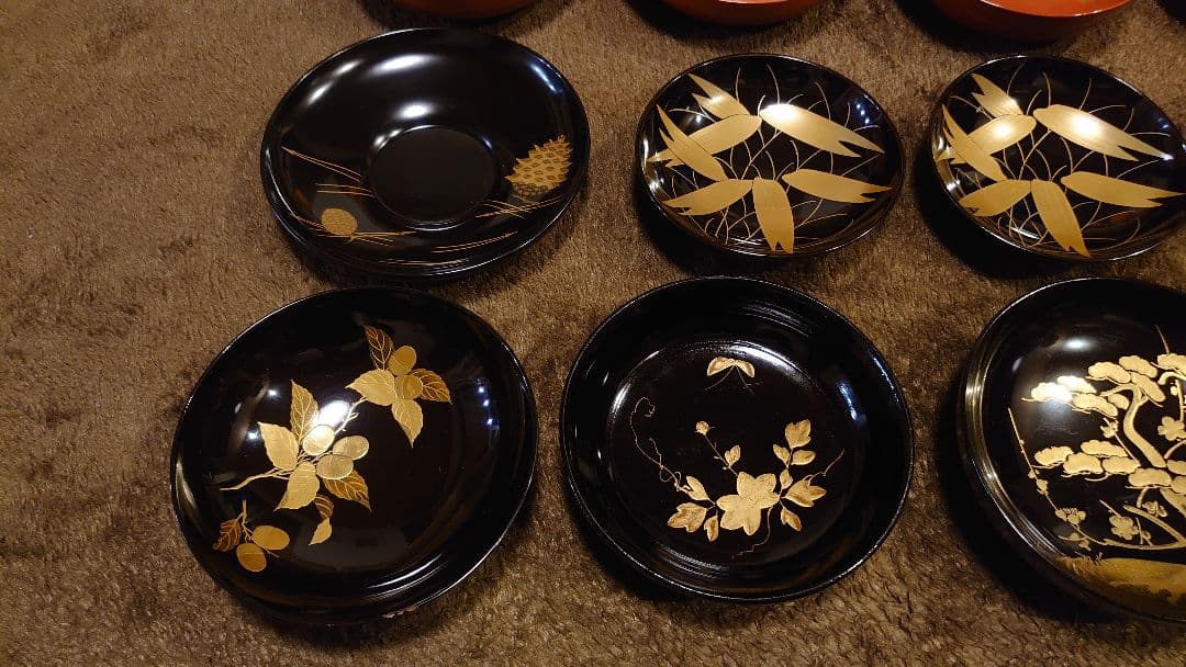 輪島塗　漆器　金蒔絵　蒔絵　蔵出し　１２客