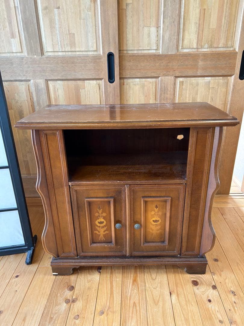 イタリア製 アンティーク　キャビネット　電話台 木製 サイドボード