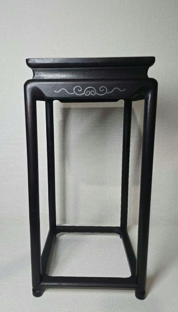 時代物 唐物 唐木 銀象嵌唐草付 花台　紫檀 華道具　飾り棚　茶道具　骨董品