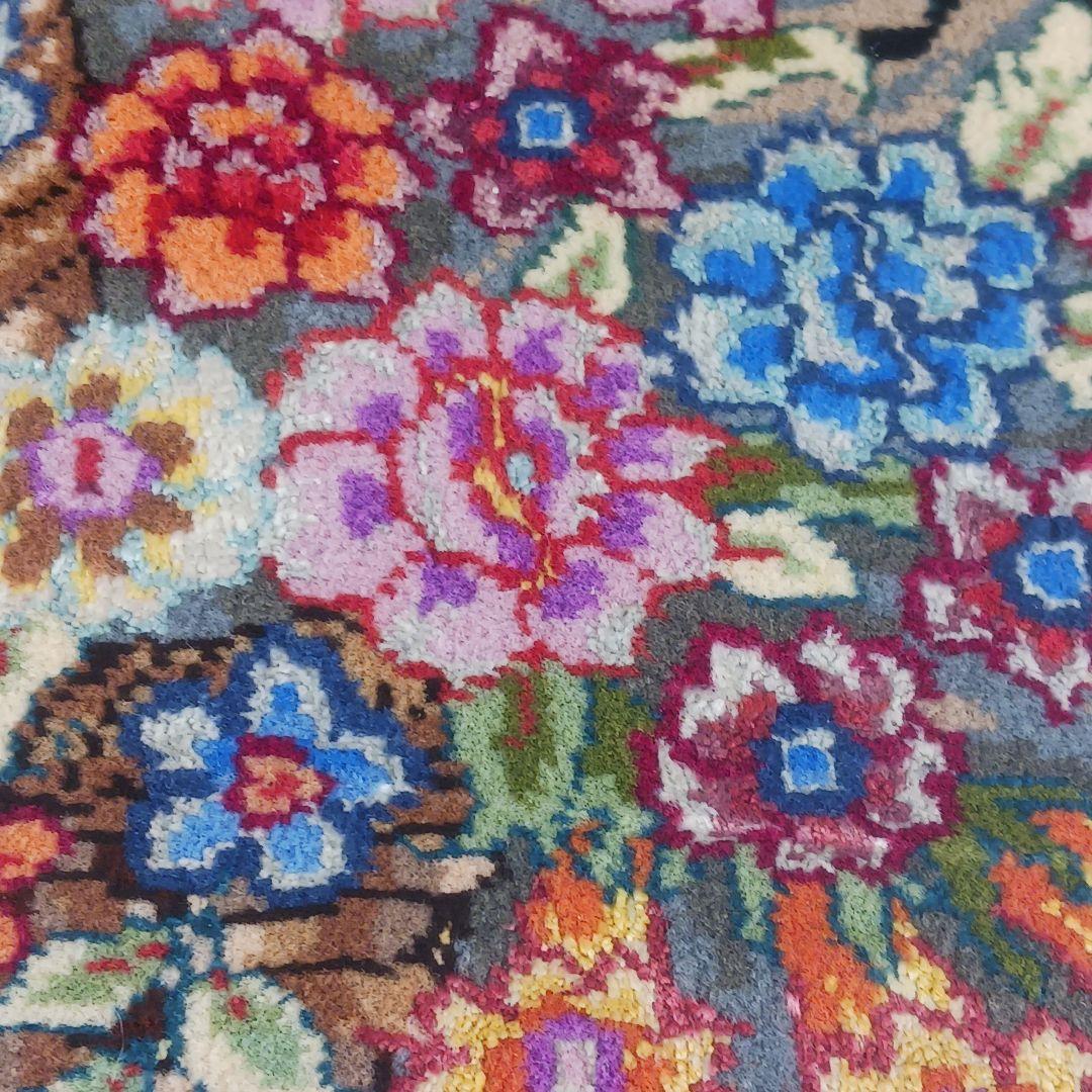 専用Y2315 ペルシャ絨毯 タブリーズ産 ウール×シルク 絵画絨毯 額装