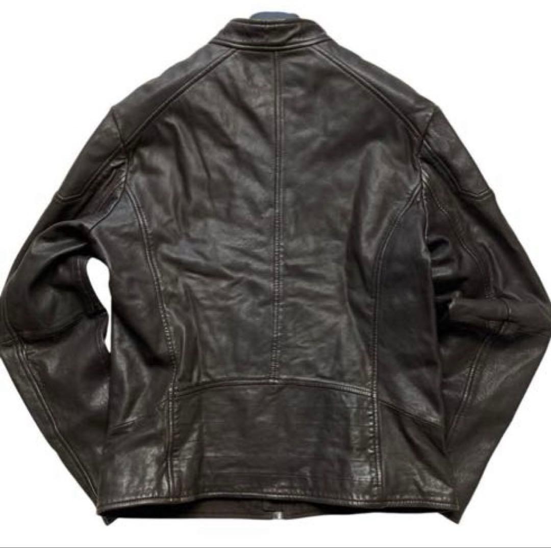 HUGO BOSS ヒューゴボス レザー ジャケット ライダース ラム　羊革