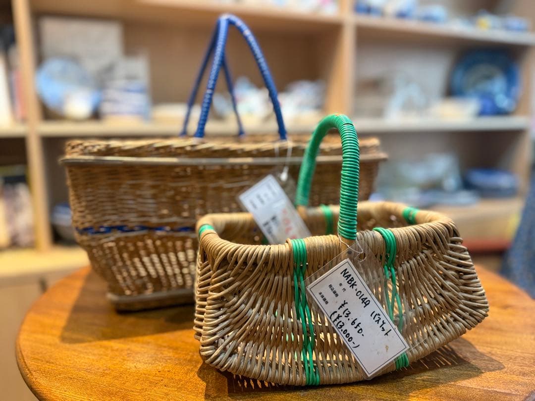 アンティークバスケット　2点セット　ヨーロッパ　ヴィンテージ