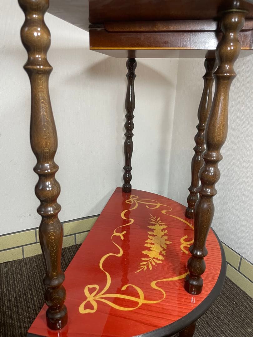 MADE in ITALY イタリア製 コンソール サイドテーブル 飾り棚 半月