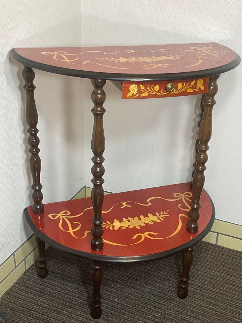 MADE in ITALY イタリア製 コンソール サイドテーブル 飾り棚 半月