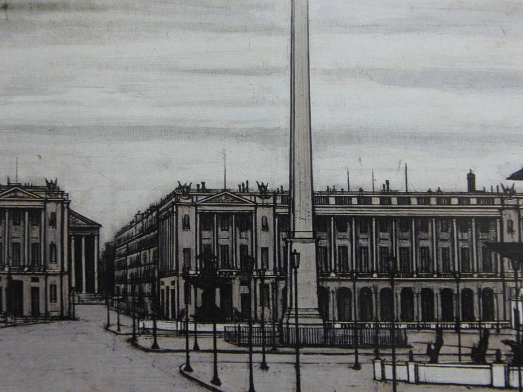 ベルナール・ビュッフェ、希少画集の額装画、オーダーマット付・日本製新品額入