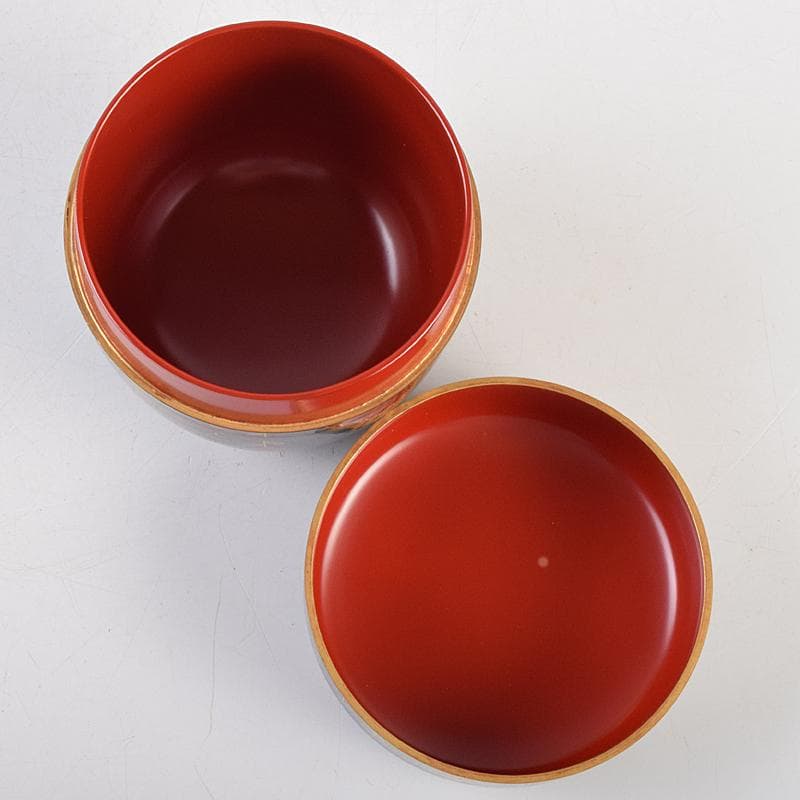 茶道具　山中塗　中村宗悦作　柳桜蒔絵　大棗　共箱　V　R9519