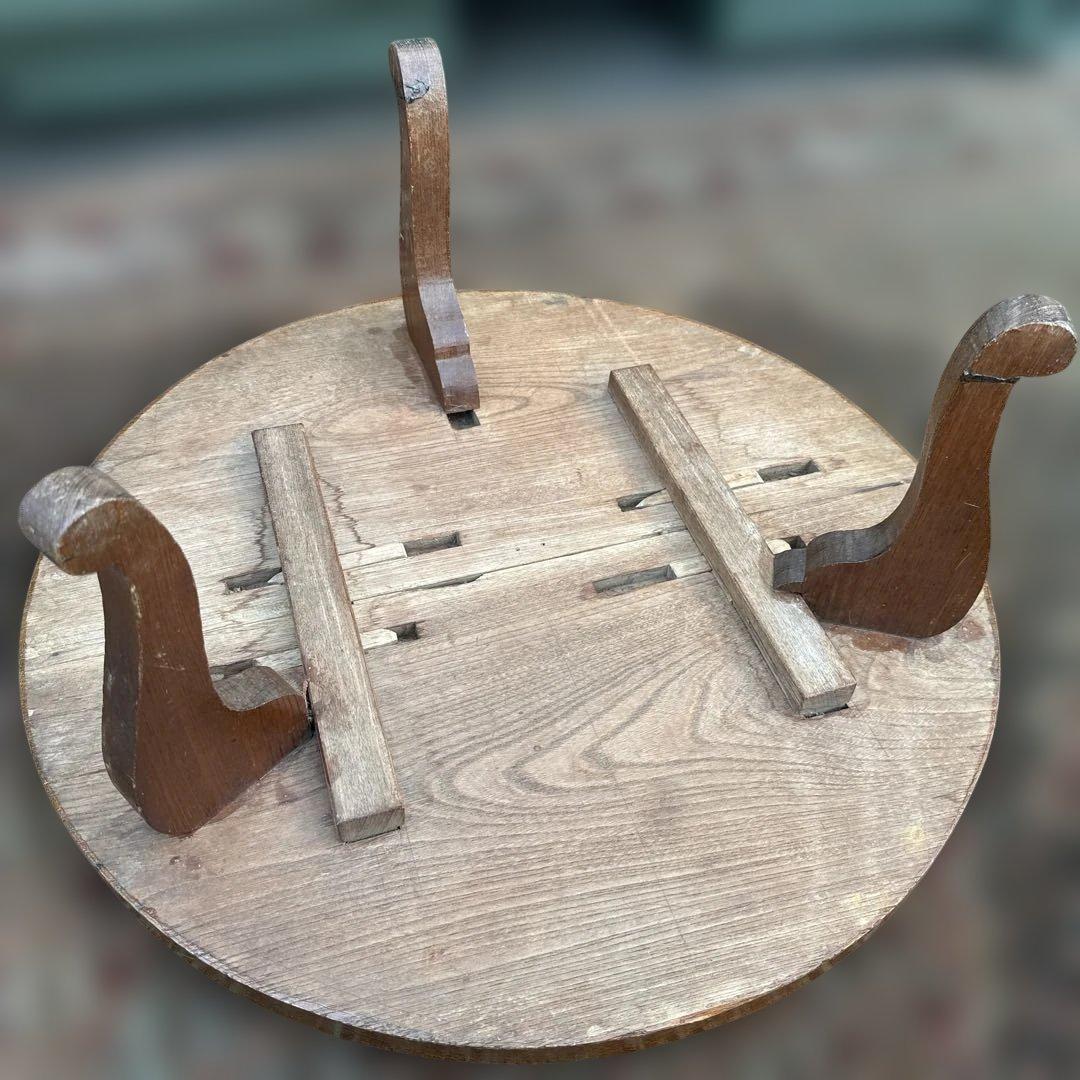 瞬間的お値下げ‼️ヴィンテージ　希少品　猫脚　ちゃぶ台❗️木製円形テーブル