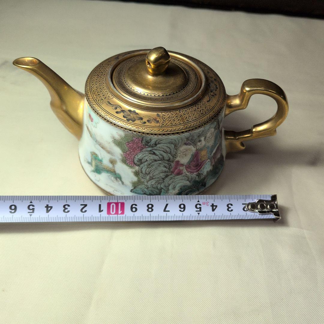 中国美術　乾隆年製　粉彩　急須　ティーポット　茶道具