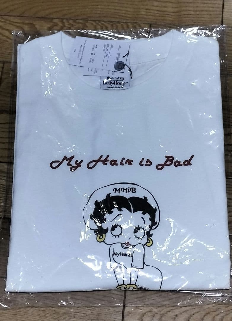 【1点もの】ベティ・ブープ マイヘア コラボTシャツ ホワイト　L