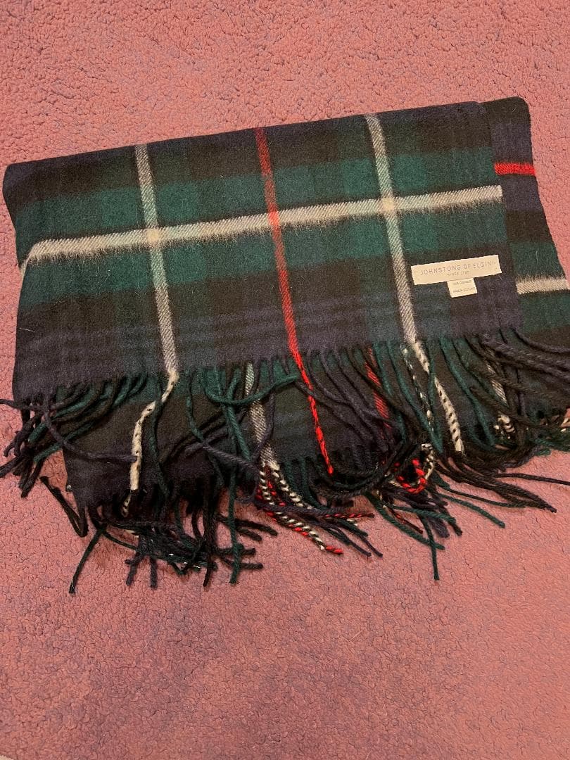 ジョンストンズ カシミア 大判ストール タータンチェック マッケンジー