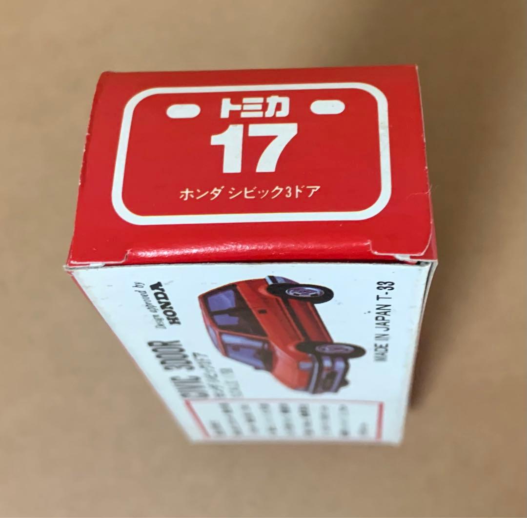 赤箱　トミカ17　JMAC特注　ホンダ シビック3ドア　日本製　レッド×銀タンポ